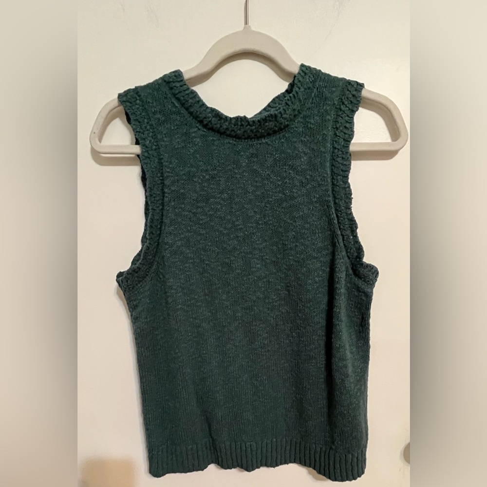 NWT J Crew Factory Green Slub Sweater Vest Size M